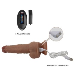 PRETTY LOVE - JONATHAN VIBRATORE REALISTICO CON SPINTA E TELECOMANDO, MARRONE