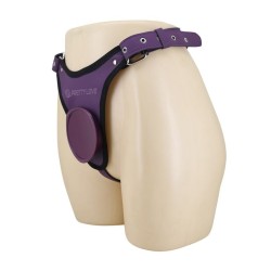 PRETTY LOVE - SLIP UNIVERSALI CON IMBRACATURA STRAP-ON VIOLA E NERO