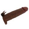 PRETTY LOVE - MANICOTTO VIBRANTE PER PENE QUILLON 20 CM Ø 4 CM MARRONE
