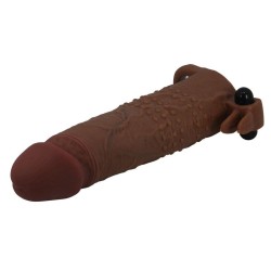 PRETTY LOVE - MANICOTTO VIBRANTE PER PENE QUILLON 20 CM Ø 4 CM MARRONE