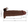 PRETTY LOVE - MANICOTTO VIBRANTE PER PENE QUILLON 20 CM Ø 4 CM MARRONE