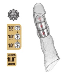PRETTY LOVE - MANCHON D'EXTENSION PÉNIENNE AJUSTABLE 28 CM Ø 4,5 CM TRANSPARENT