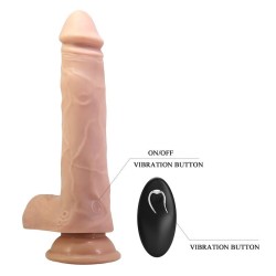 PRETTY LOVE - DAVEY DILDO VIBRANTE CON SPINTA E ROTAZIONE, TELECOMANDO, 22,5 CM Ø 4,8 CM NATURALE
