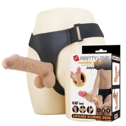 PRETTY LOVE - JOLYON HARNESS MIT FLEXIBLES DILDO 22 CM Ø 4,8 CM NATÜRLICH