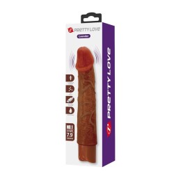 PRETTY LOVE - LEONARDO VIBRATORE REALISTICO 20 CM Ø 4 CM MARRONE