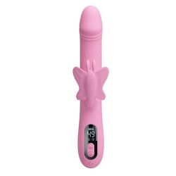 PRETTY LOVE - BELLA RABBIT VIBRATOR WITH BUTTERFLY STIMULATION AND LED PINK