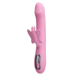 PRETTY LOVE - BELLA RABBIT VIBRATOR WITH BUTTERFLY STIMULATION AND LED PINK
