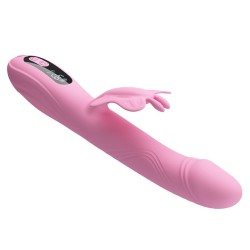 PRETTY LOVE - VIBRATORE BELLA RABBIT CON STIMOLAZIONE A FARFALLA E LED ROSA