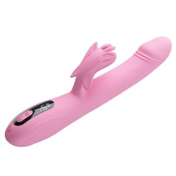 PRETTY LOVE - VIBRATEUR BELLA RABBIT AVEC STIMULATION PAPILLON ET LED ROSE