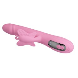 PRETTY LOVE - VIBRATORE BELLA RABBIT CON STIMOLAZIONE A FARFALLA E LED ROSA