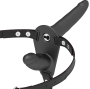FETISH SUBMISSIVE HARNESS - VIBRADOR PRETO DE DUPLA PENETRAO