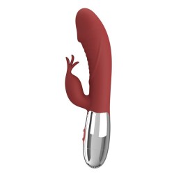 PRETTY LOVE - VIBRATORE A FORMA DI CONIGLIO IN PALISSANDRO, 30 FUNZIONI, RICARICABILE TRAMITE USB, ROSSO