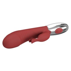 PRETTY LOVE - ROSEWOOD RABBIT VIBRATOR 30 FUNCTIONS USB RECHARGEABLE RED