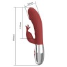 PRETTY LOVE - VIBRATORE A FORMA DI CONIGLIO IN PALISSANDRO, 30 FUNZIONI, RICARICABILE TRAMITE USB, ROSSO