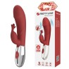 PRETTY LOVE - VIBRATORE A FORMA DI CONIGLIO IN PALISSANDRO, 30 FUNZIONI, RICARICABILE TRAMITE USB, ROSSO