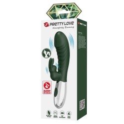PRETTY LOVE - VIBRATORE A FORMA DI CONIGLIO NAUGHTY BUNNY, 30 FUNZIONI, RICARICABILE TRAMITE USB, VERDE