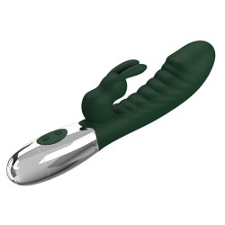PRETTY LOVE - VIBRATORE A FORMA DI CONIGLIO NAUGHTY BUNNY, 30 FUNZIONI, RICARICABILE TRAMITE USB, VERDE