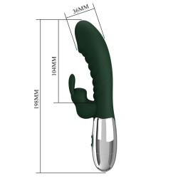 PRETTY LOVE - VIBRATORE A FORMA DI CONIGLIO NAUGHTY BUNNY, 30 FUNZIONI, RICARICABILE TRAMITE USB, VERDE