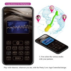 PRETTY LOVE - PULSEN APP CONTROL VIBRATING EGG 12 FUNCTIONS USB RECHARGEABLE GREEN-YELLOW