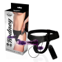 HARNESS ATTRACTION - RODNEY DOUBLE PURPLE VIBRATOR 18 CM -O- 3.5 CM