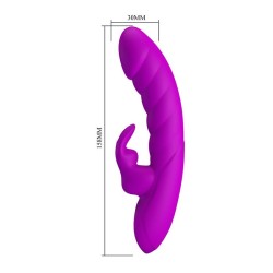 PRETTY LOVE - MONICA VIBRADOR RECARREGÁVEL COM DUPLA ESTIMULAÇÃO PARA PONTO G E CLITÓRIS ROXO
