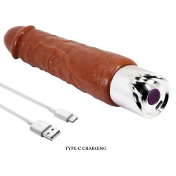 PRETTY LOVE - DUKE REALISTIC VIBRATOR 23.5 CM Ø 4.8 CM BROWN