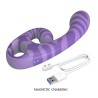 PRETTY LOVE - SUMMER DOUBLE-ENDED VIBRATOR WITH HANDLE 19 CM Ø 3.5 CM PURPLE