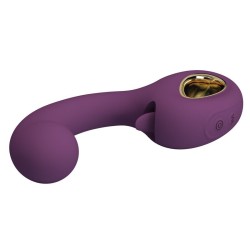 PRETTY LOVE - BRYNNLEE VIBRATORE RICARICABILE CON STIMOLATORE ORALE, 10 VIBRAZIONI E 5 FUNZIONI DI LECCATA, VIOLA