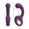 PRETTY LOVE - BRYNNLEE RECHARGEABLE VIBRATOR WITH ORAL STIMULATOR 10 VIBRATIONS & 5 LICKING FUNCTIONS PURPLE