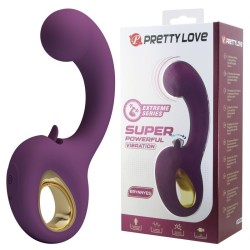 PRETTY LOVE - BRYNNLEE VIBRATORE RICARICABILE CON STIMOLATORE ORALE, 10 VIBRAZIONI E 5 FUNZIONI DI LECCATA, VIOLA