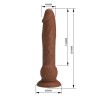 PRETTY LOVE - EREN THRUSTING VIBRATING DILDO 20.5 CM Ø 4.5 CM BROWN