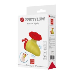 PRETTY LOVE - STIMOLATORE CLITORIDEO RICARICABILE LITTLE BEE, 7 MODALITÀ, ROSSO/GIALLO