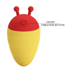 PRETTY LOVE - STIMOLATORE CLITORIDEO RICARICABILE LITTLE BEE, 7 MODALITÀ, ROSSO/GIALLO