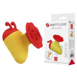 PRETTY LOVE - STIMOLATORE CLITORIDEO RICARICABILE LITTLE BEE, 7 MODALITÀ, ROSSO/GIALLO
