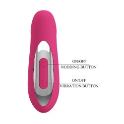 PRETTY LOVE - DUDEN RECHARGEABLE SILICONE VIBRATOR 12 VIBRATION MODES AND 3 ROCKING MODES PINK