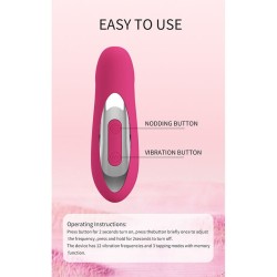 PRETTY LOVE - DUDEN RECHARGEABLE SILICONE VIBRATOR 12 VIBRATION MODES AND 3 ROCKING MODES PINK