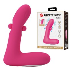 PRETTY LOVE - DUDEN RECHARGEABLE SILICONE VIBRATOR 12 VIBRATION MODES AND 3 ROCKING MODES PINK