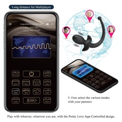PRETTY LOVE - VIBRATORE ANALE E PERINEO ANTHONY CON CONTROLLO TRAMITE APP, NERO
