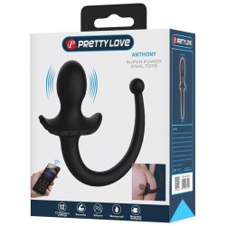 PRETTY LOVE - VIBRATORE ANALE E PERINEO ANTHONY CON CONTROLLO TRAMITE APP, NERO