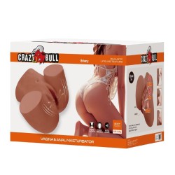 CRAZY BULL - REALISTIC FEMALE TORSO MASTURBATOR DUAL ENTRY WITH VIBRATION AND SUCTION NATURAL COLOR
