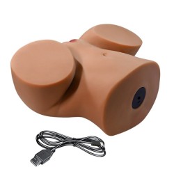 CRAZY BULL - REALISTIC FEMALE TORSO MASTURBATOR DUAL ENTRY WITH VIBRATION AND SUCTION NATURAL COLOR