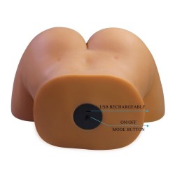 CRAZY BULL - REALISTIC FEMALE TORSO MASTURBATOR DUAL ENTRY WITH VIBRATION AND SUCTION NATURAL COLOR