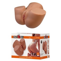 CRAZY BULL - REALISTIC FEMALE TORSO MASTURBATOR DUAL ENTRY WITH VIBRATION AND SUCTION NATURAL COLOR