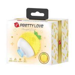 PRETTY LOVE - RECHARGEABLE SUCTION AND THRUSTING CLITORAL STIMULATOR YELLOW