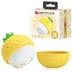 PRETTY LOVE - RECHARGEABLE SUCTION AND THRUSTING CLITORAL STIMULATOR YELLOW