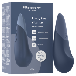 WOMANIZER - VIBE LAY-ON SILENT VIBRATOR DARK BLUE