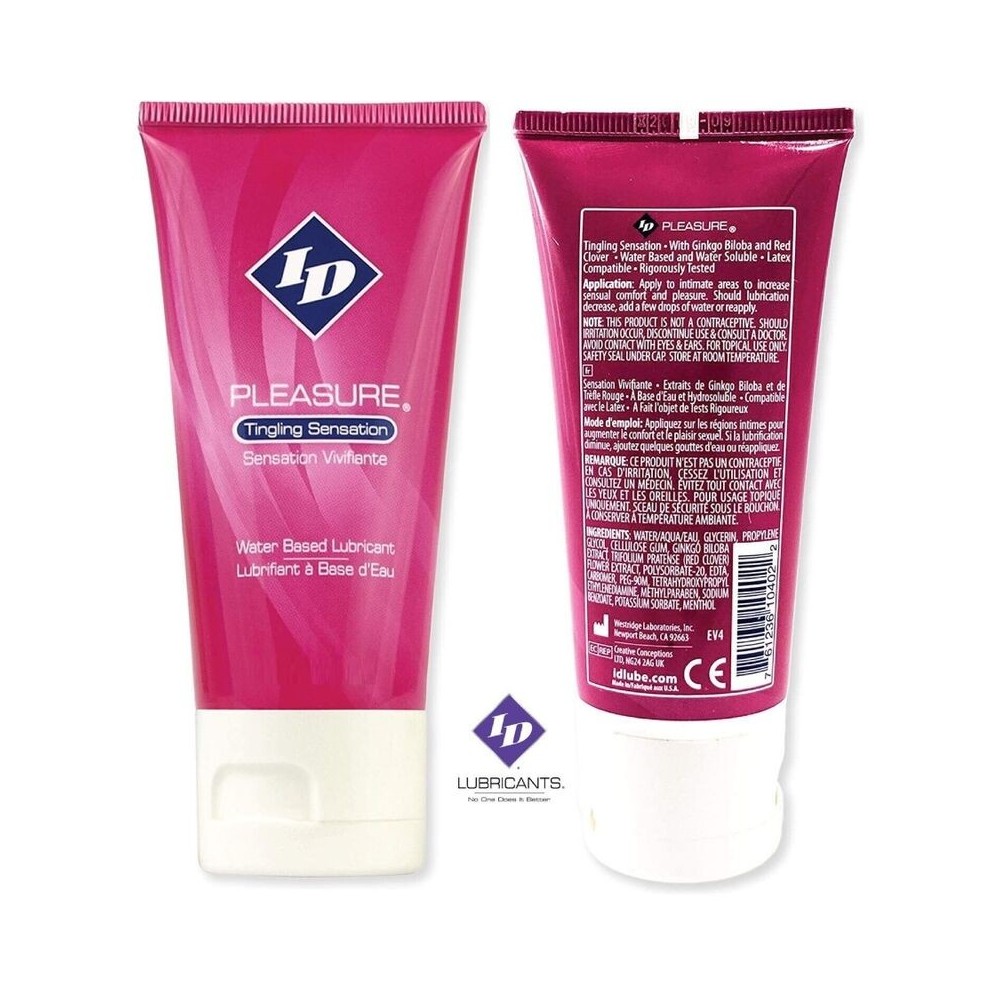 ID PLEASURE - LUBRIFICANTE A BASE ACQUA SENSAZIONE TINGENTE TUBO DA VIAGGIO 60 ML