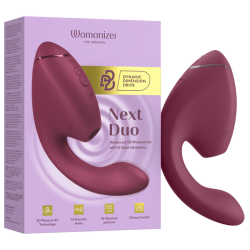 WOMANIZER - DUO NEXT DOPPELTER KLITORIS- & G-PUNKT-STIMULATOR, DUNKLES ROSA