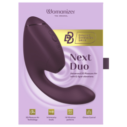 WOMANIZER - DUO NEXT DOPPELTER KLITORIS- & G-PUNKT-STIMULATOR DUNKELLILA