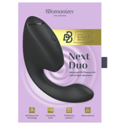 WOMANIZER - DUO NEXT STIMULATEUR CLITORIAL ET DE POINT G DOUBLE NOIR